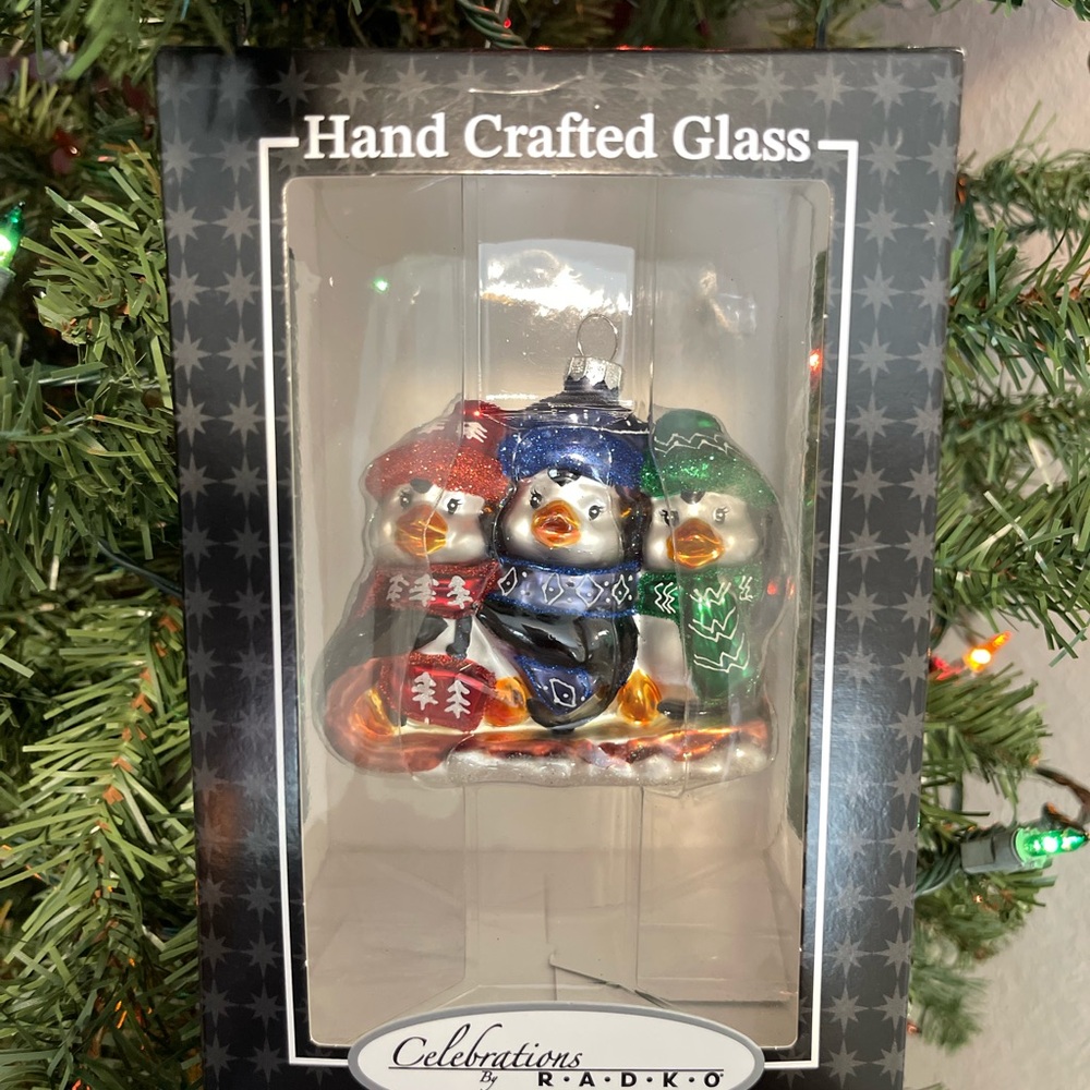 Christopher Radko Hand Crafted Glass Penguin Ornament
